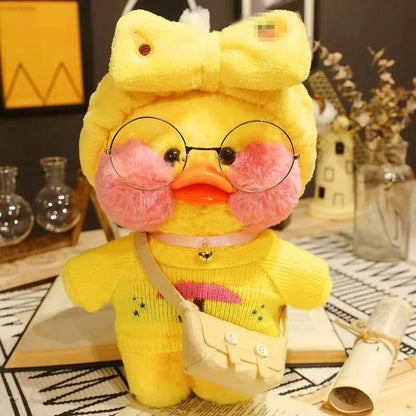30cm Cute Cafe Duck, Soft Stuffed Animal Pillow Toy