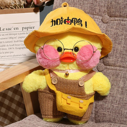 30cm Cute Cafe Duck, Soft Stuffed Animal Pillow Toy