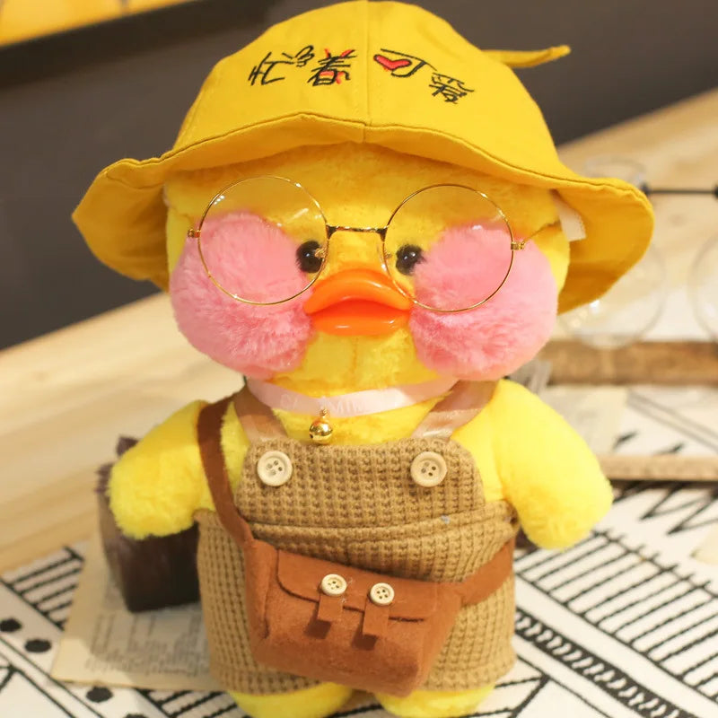 30cm Cute Cafe Duck, Soft Stuffed Animal Pillow Toy