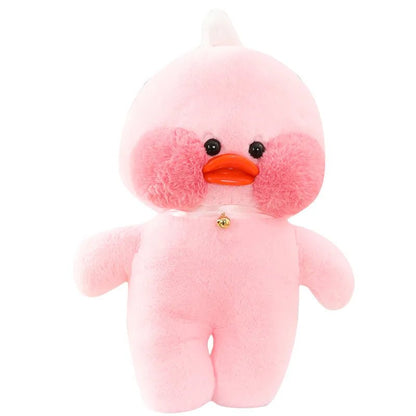 28cm Cafe Duck Plush Toy with Bells, Soft Animal Pillow