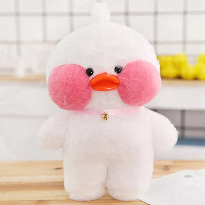 28cm Cafe Duck Plush Toy with Bells, Soft Animal Pillow