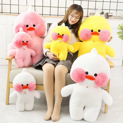 28cm Cafe Duck Plush Toy with Bells, Soft Animal Pillow