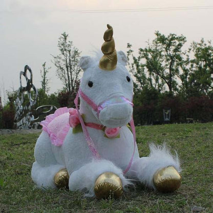 85cm Jumbo White Unicorn Plush Giant Stuffed Animal Horse Toy