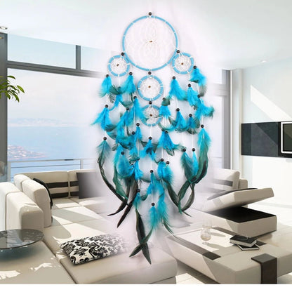 Handmade Indian Dream Catcher with Rattan & Feathers