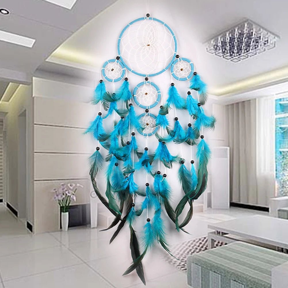 Handmade Indian Dream Catcher with Rattan & Feathers