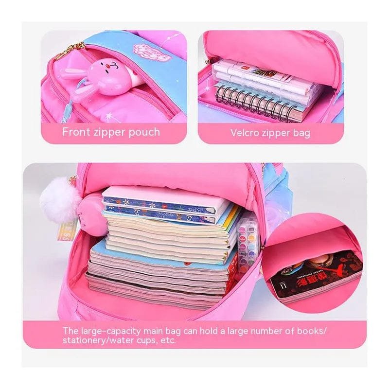 Orthopedic Girls' Primary School Backpack: Gradient Color, Large Capacity
