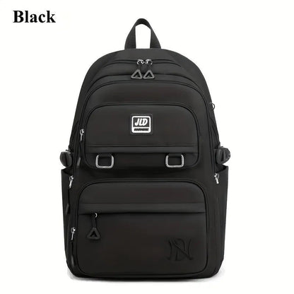 Large Waterproof Nylon School Backpack: Stylish & Spacious