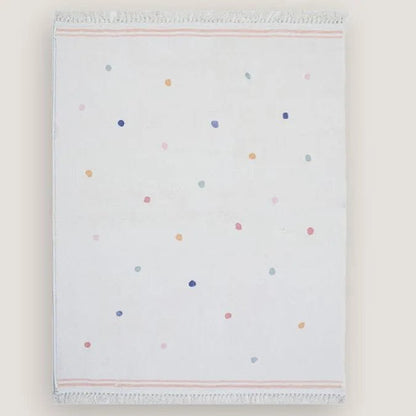 Soft Tassel Children's Carpet - Large Polka Dots Area Rug