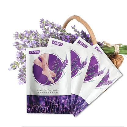 2pcs=1pair Lavender Foot Mask Remove Dead Skin Exfoliating Socks Pedicure