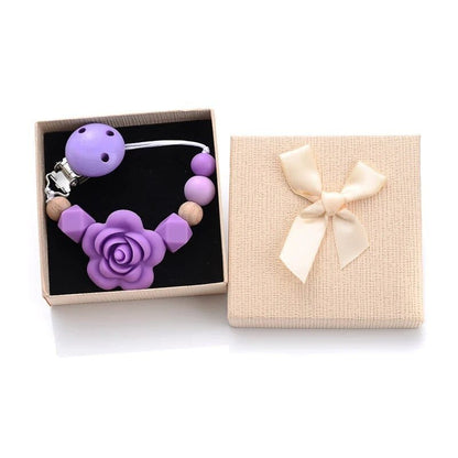 Personalized Baby Pacifier Clips with Name - Silicone Beaded Chain