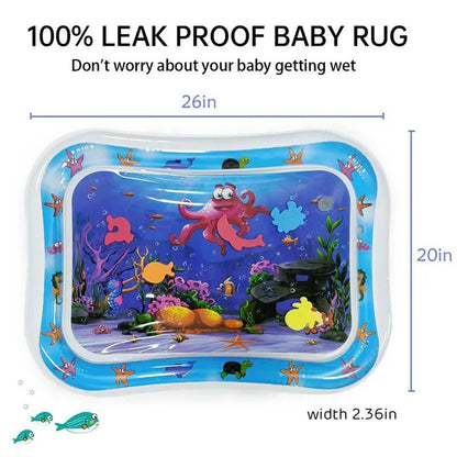 Inflatable Baby Water Play Mat - PVC Tummy Time Pad for Toddlers