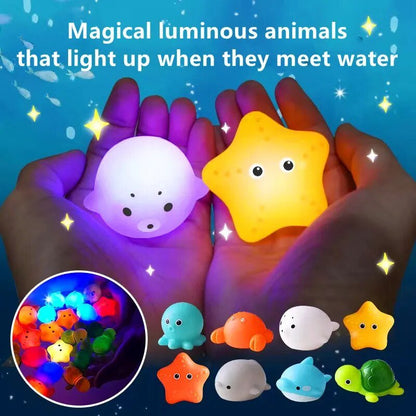 LED Light-Up Baby Bath Toys, Colorful Waterproof Bathtub Lights