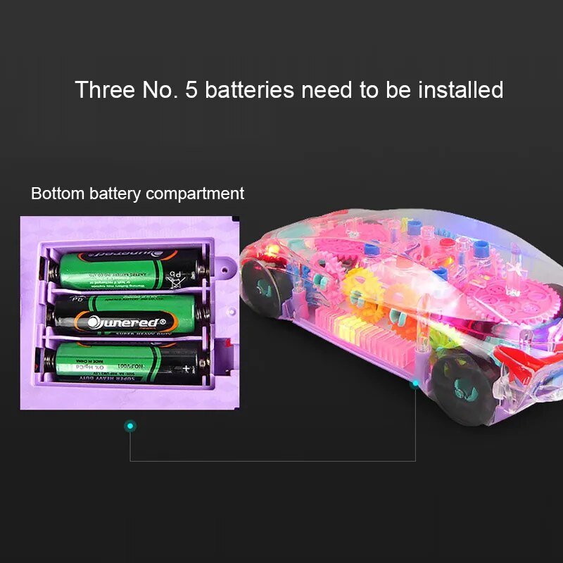 Colorful LED Light-Up Electric Racing Car Toy for Kids