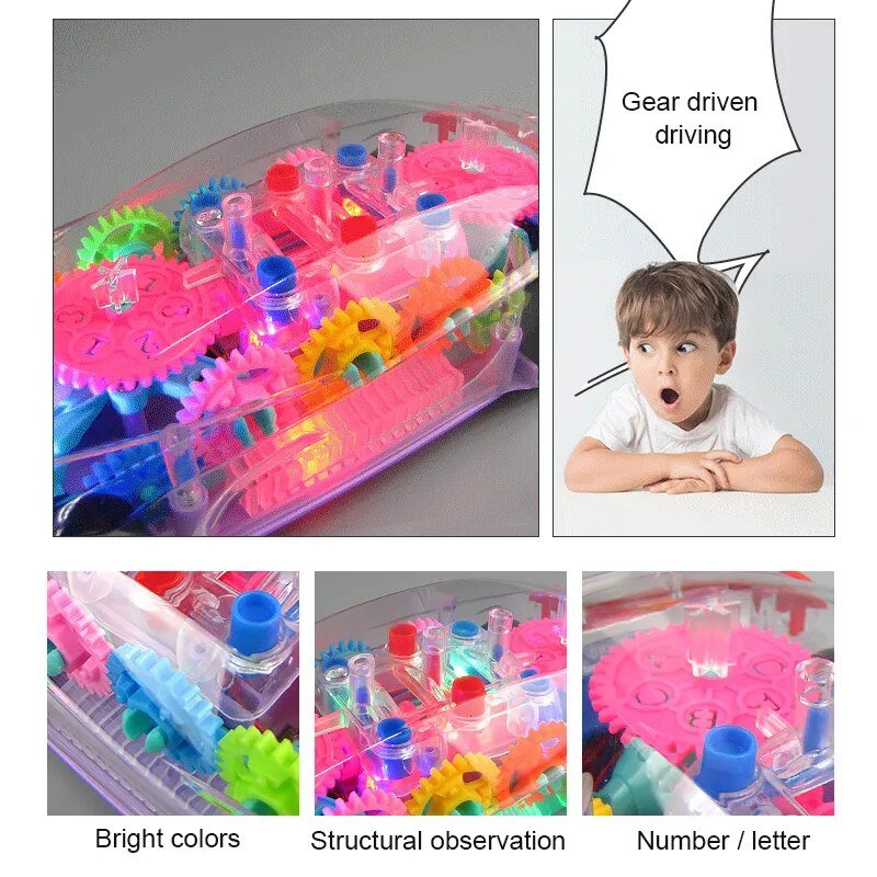 Colorful LED Light-Up Electric Racing Car Toy for Kids