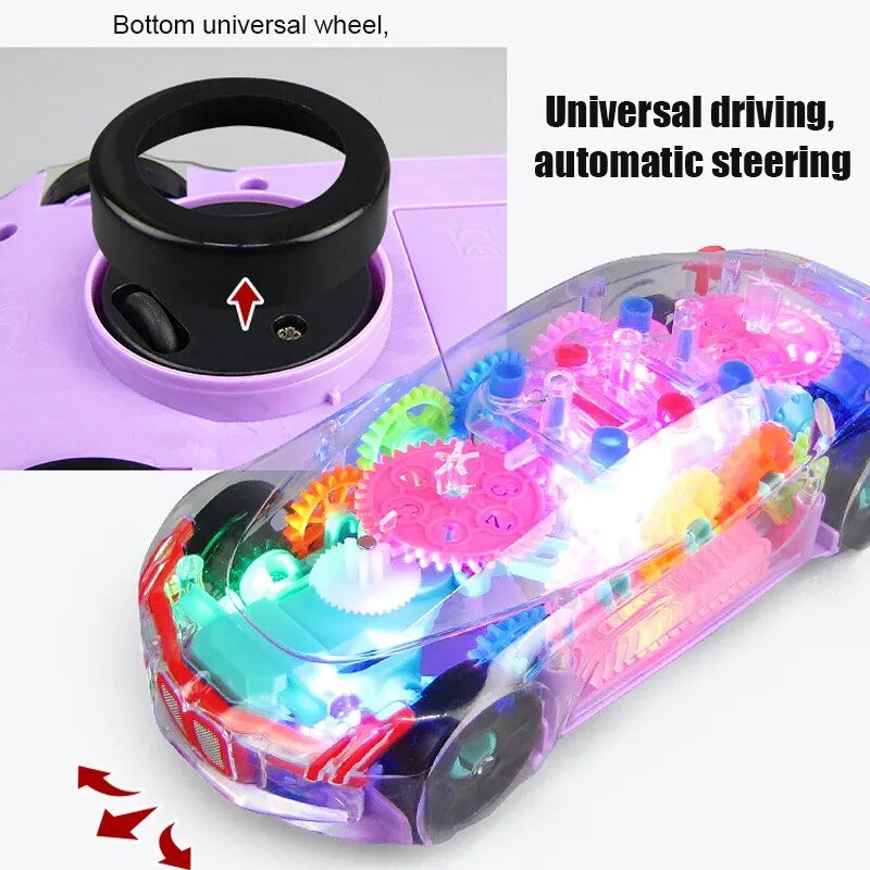 Colorful LED Light-Up Electric Racing Car Toy for Kids