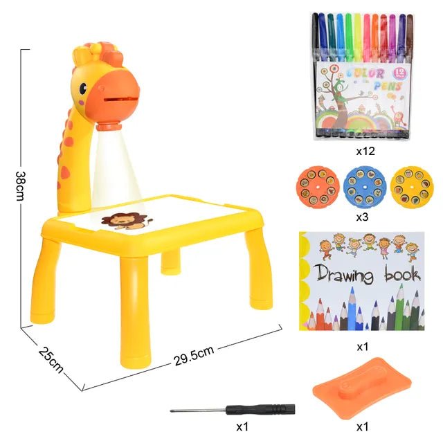 LED Projector Kids' Art Table - Educational Painting Board Toy