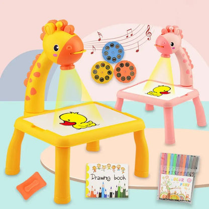 LED Projector Kids' Art Table - Educational Painting Board Toy