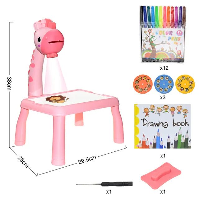 LED Projector Kids' Art Table - Educational Painting Board Toy