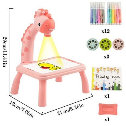 LED Projector Kids' Art Table - Educational Painting Board Toy