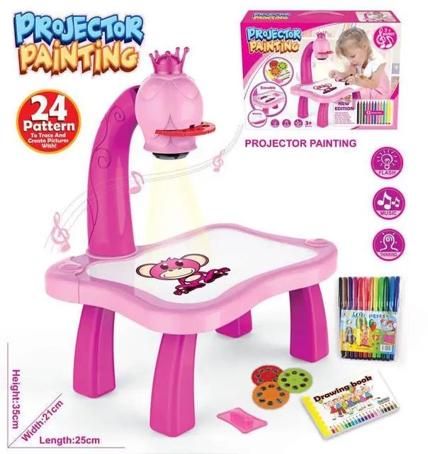 LED Projector Kids' Art Table - Educational Painting Board Toy