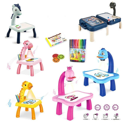 LED Projector Kids' Art Table - Educational Painting Board Toy