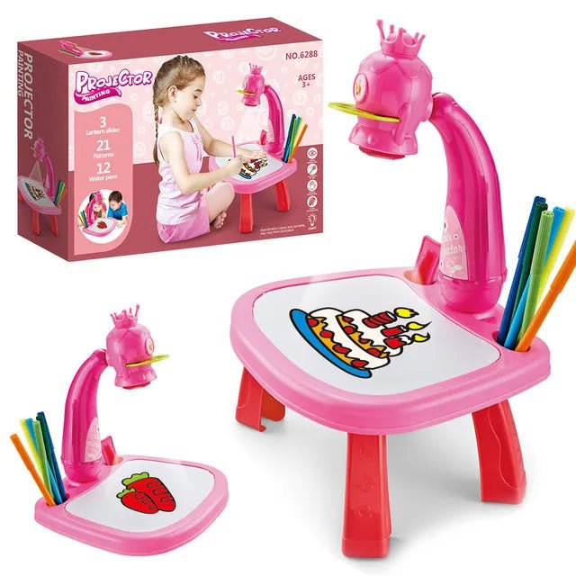 LED Projector Kids' Art Table - Educational Painting Board Toy