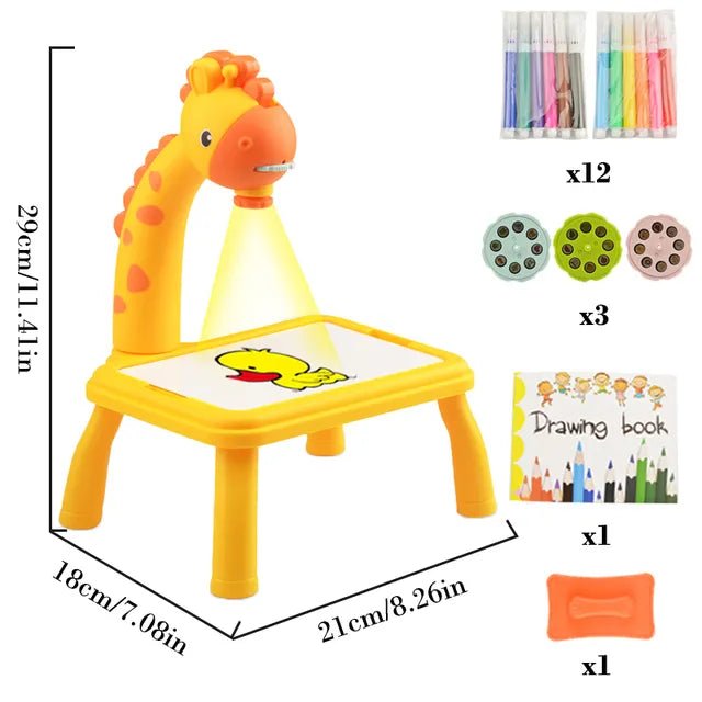 LED Projector Kids' Art Table - Educational Painting Board Toy