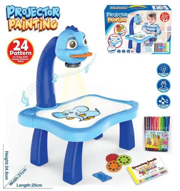 LED Projector Kids' Art Table - Educational Painting Board Toy