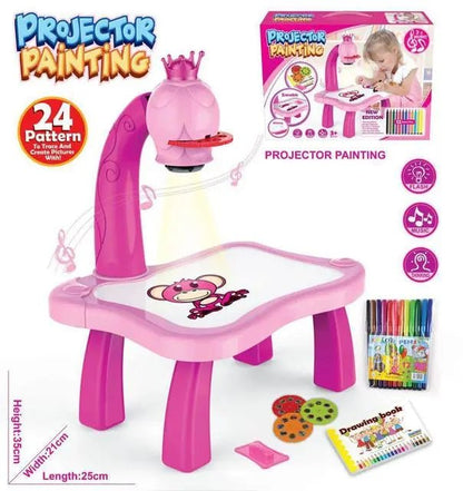 LED Projector Kids' Art Table - Educational Painting Board Toy