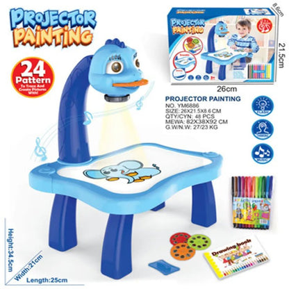 LED Projector Kids' Art Table - Educational Painting Board Toy
