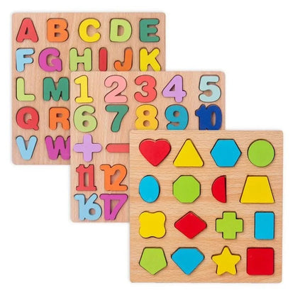 Montessori Wooden Puzzle Games for Babies 1-3 Years