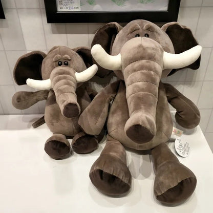 25cm Lifelike Forest Animal Plush Toys - Lion, Tiger, Elephant & More