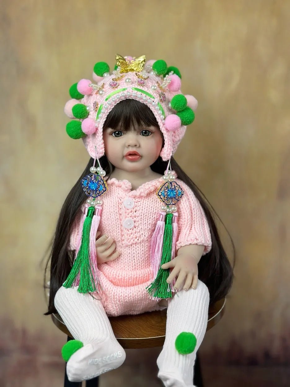 55 CM Reborn Doll - Realistic Silicone Newborn Girl, Toddler Toy Gift