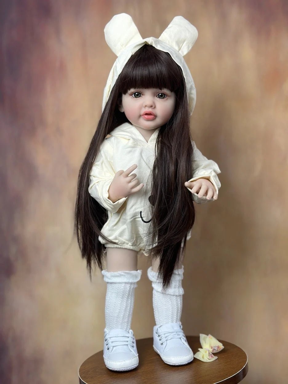 55cm Soft Silicone Reborn Baby Girl - Lifelike, Long Hair