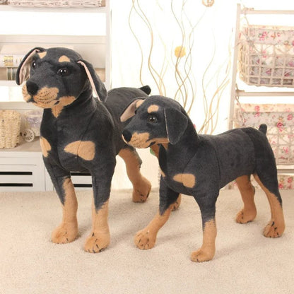 Realistic Standing Black Dog Plush - Stuffed Animal Prop