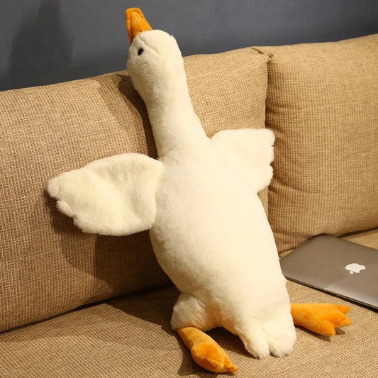 50-130cm Lifelike White Goose Stuffed Toy, Big Wings, Pillow Cushion