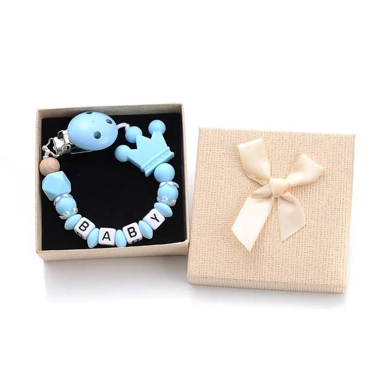 Personalized Baby Pacifier Clips with Name - Silicone Beaded Chain