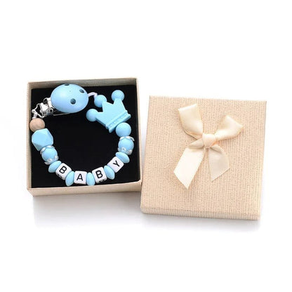 Personalized Baby Pacifier Clips with Name - Silicone Beaded Chain