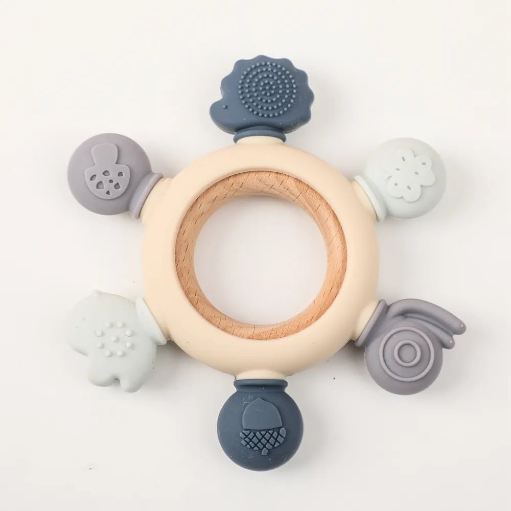 1PC Koala & Elephant Silicone Teether Handbell Rattles
