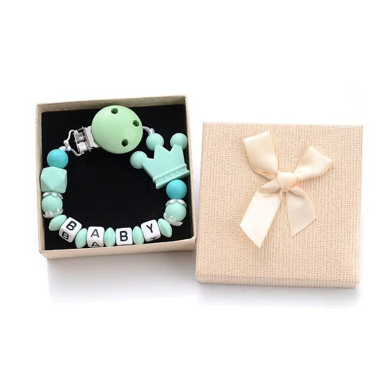 Personalized Baby Pacifier Clips with Name - Silicone Beaded Chain