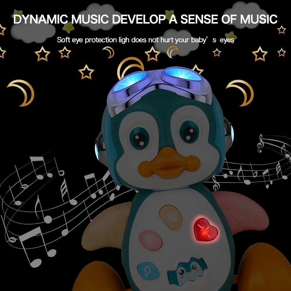 Musical Penguin Baby Crawling Toy - Light-Up, Interactive for Toddlers