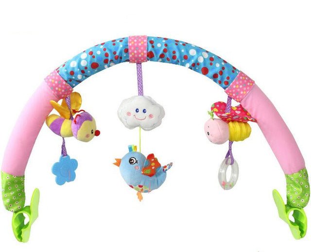 Stroller & Car Seat Hanging Arch Toy with Animal Rattle