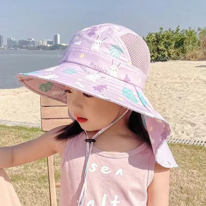 Kids Summer Sun Hat with Neck & Ear Cover - UV Protection