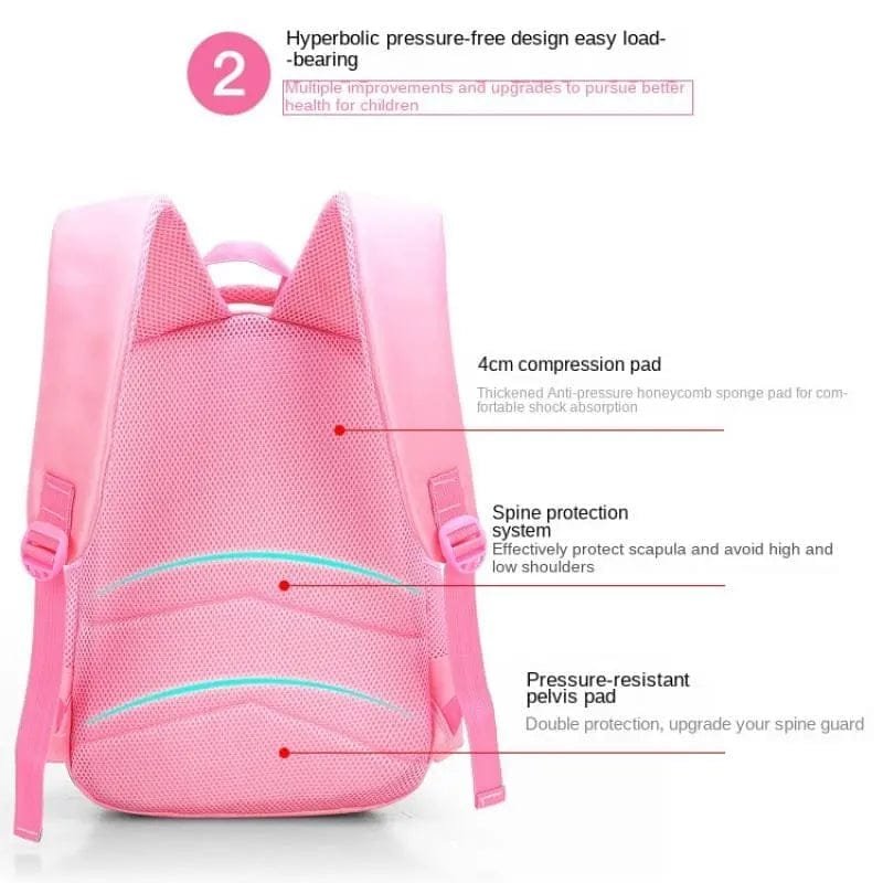 Pink School Backpack Set for Girls: Bag & Pencil Case