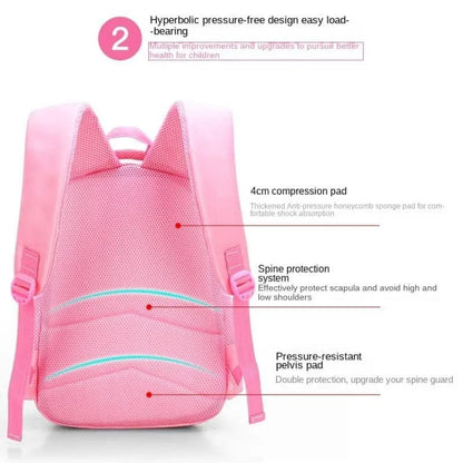 Pink School Backpack Set for Girls: Bag & Pencil Case