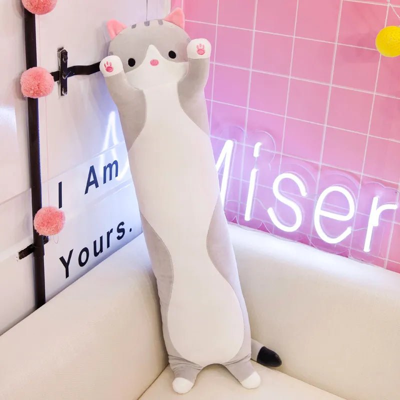 50/70cm Long Cat Plush Toy - Soft Nap Pillow & Home Decor