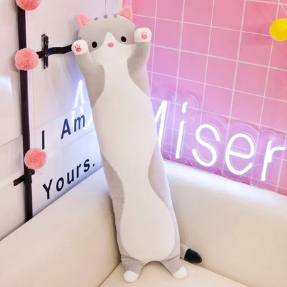 50/70cm Long Cat Plush Toy - Soft Nap Pillow & Home Decor