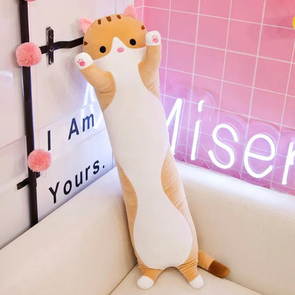50/70cm Long Cat Plush Toy - Soft Nap Pillow & Home Decor