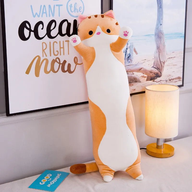 50/70cm Long Cat Plush Toy - Soft Nap Pillow & Home Decor