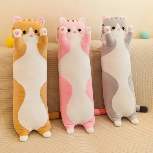 50-130CM Long Cat Plush Toy, Soft Nap Pillow, Stuffed Animal Doll